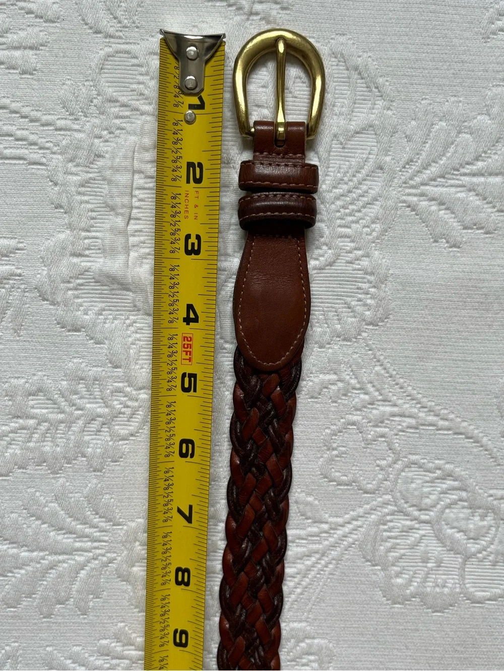 Vintage COACH Brown Belt 3850 British Tan Woven Leather Braided 40